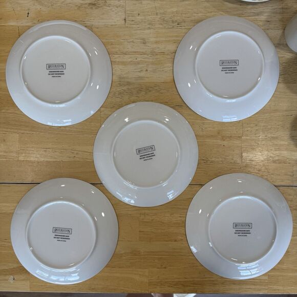 Restoration Hardware Naughty Elf Set 5 Appetizer Salad Plates Vintage Christmas - Picture 3 of 12
